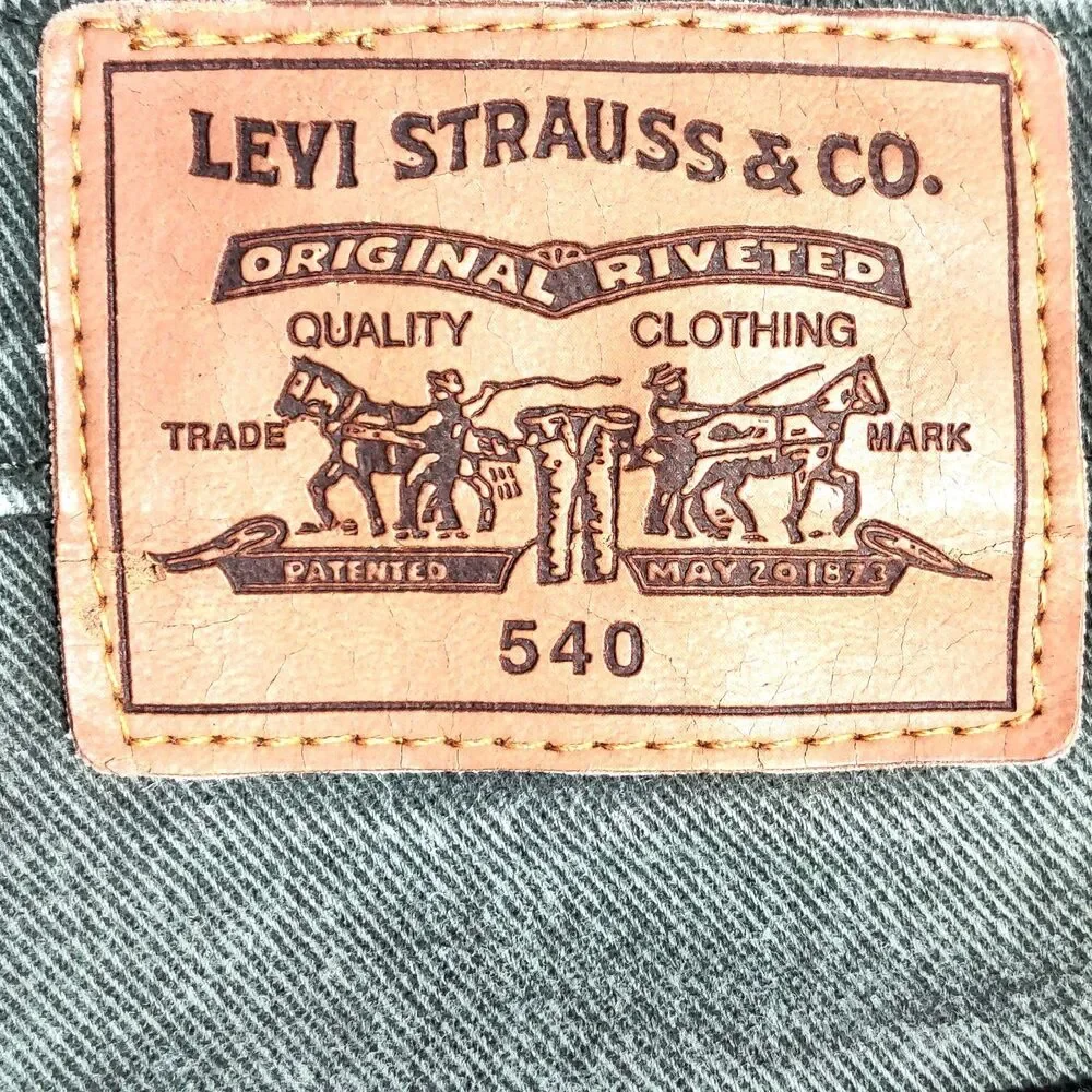 Levi's 540 Relaxed Fit Jeans Men's 42x32 Green Made USA Straight Leg Denim